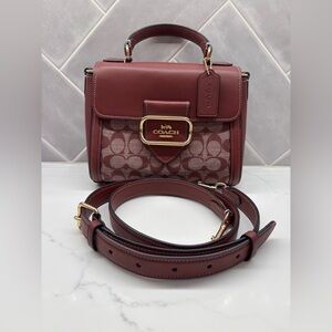Coach Morgan Top handle in Wine